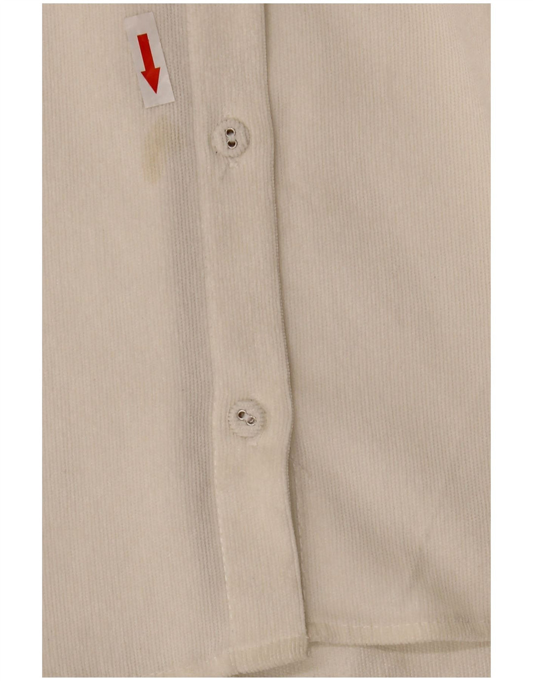 Camisa feminina de veludo cotelê Zara UK 10 pequena poliéster branco