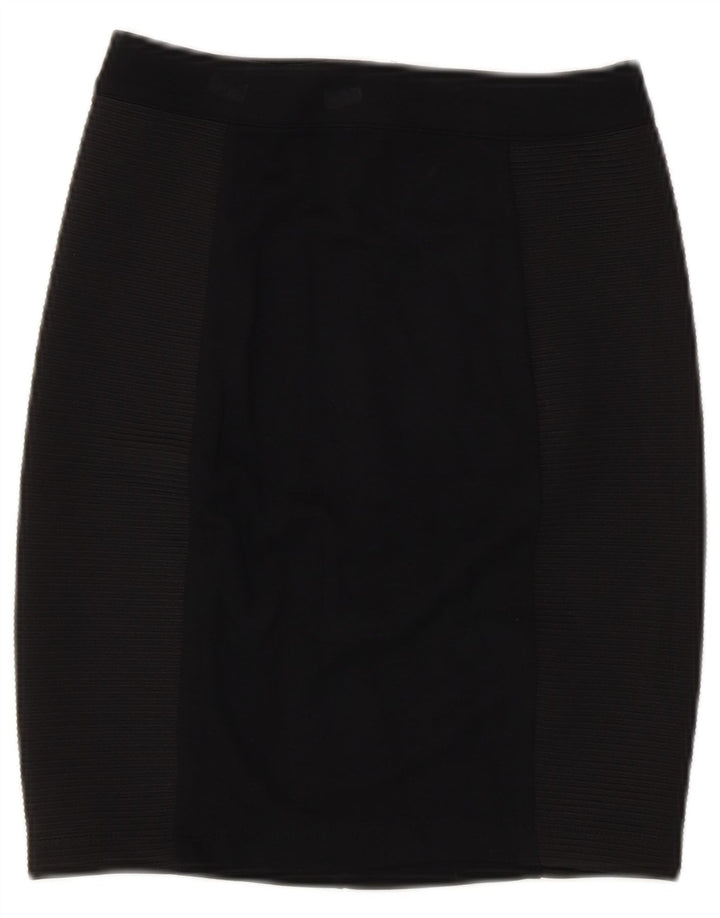 Poliéster W26 pequeno do preto Reino Unido 8 da saia do lápis das mulheres francesas da conexão