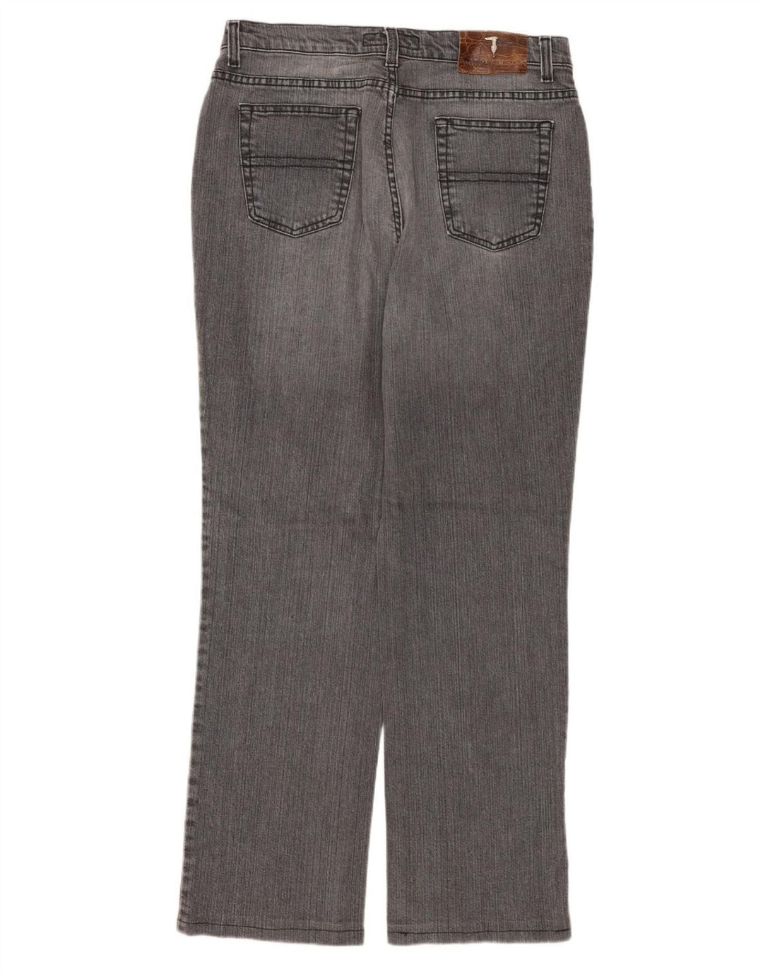 TRUSSARDI Jeans retos femininos IT 50 grandes W34 L29 algodão cinza