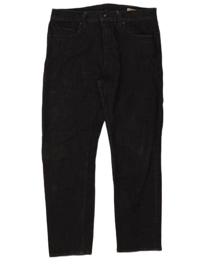 Jeans cônicos masculinos Marks & Spencer W34 L29 algodão azul marinho