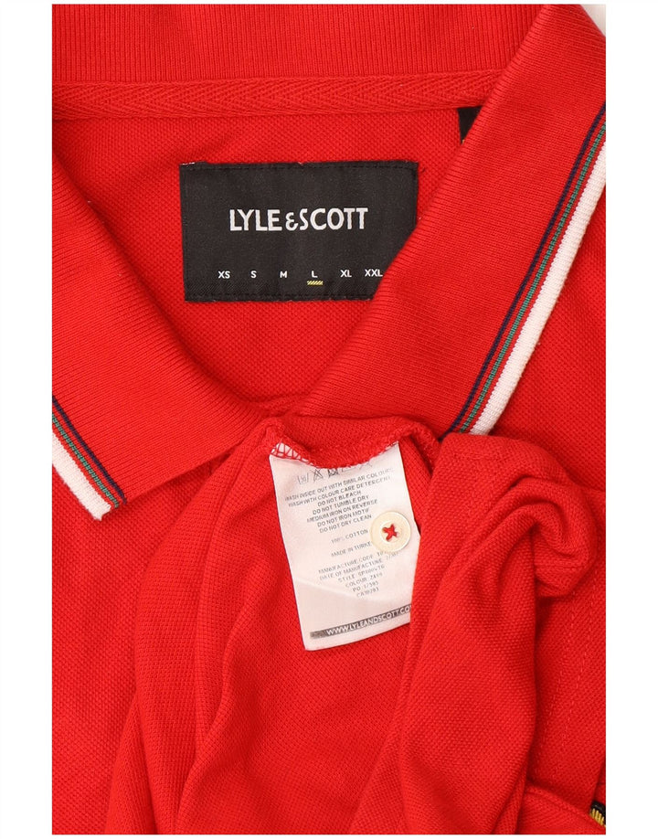 Camisa polo masculina Lyle & Scott grande algodão vermelho