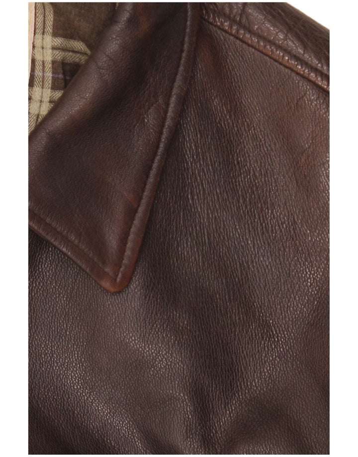 Jaqueta de couro masculina Harry&Moore IT 54 2XL couro marrom