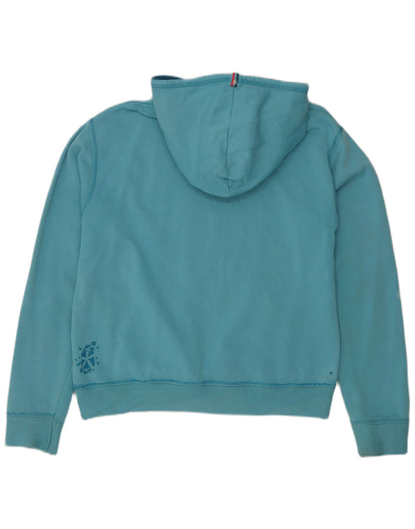Animal feminino gráfico moletom com capuz Reino Unido 14 algodão azul médio