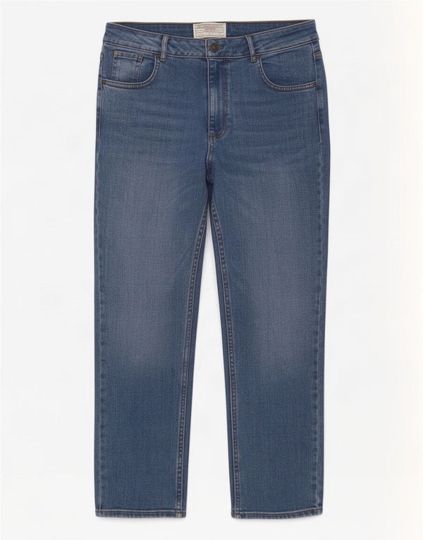 Calça jeans reta feminina Fat Face UK 12 médio W30 L27 algodão azul