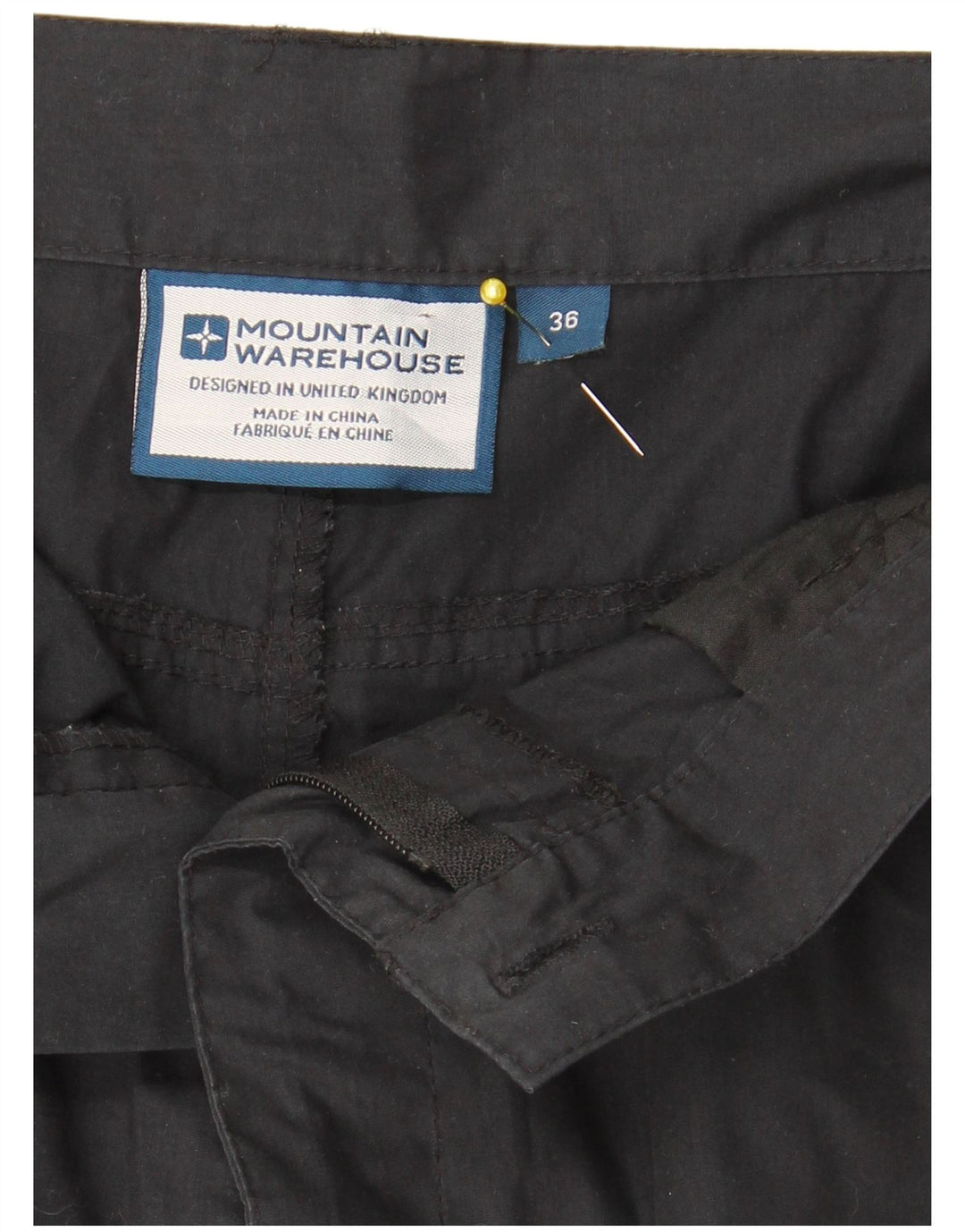 Shorts de carga masculino Mountain Warehouse W36 grande poliéster preto