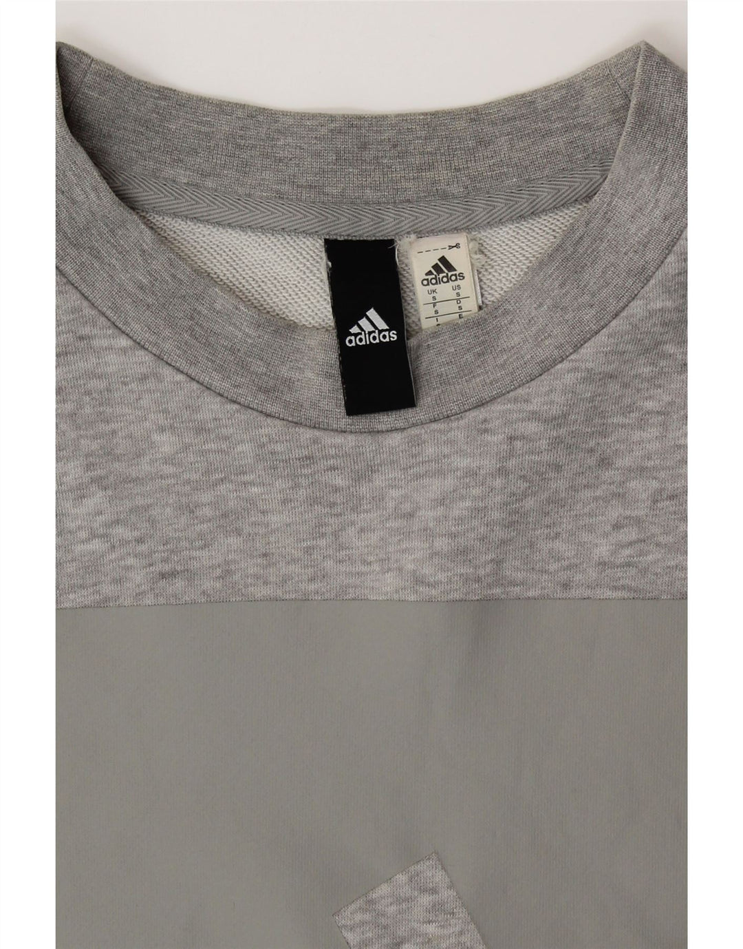 ADIDAS Mens Graphic Sweatshirt Jumper Pequeno Algodão Cinza