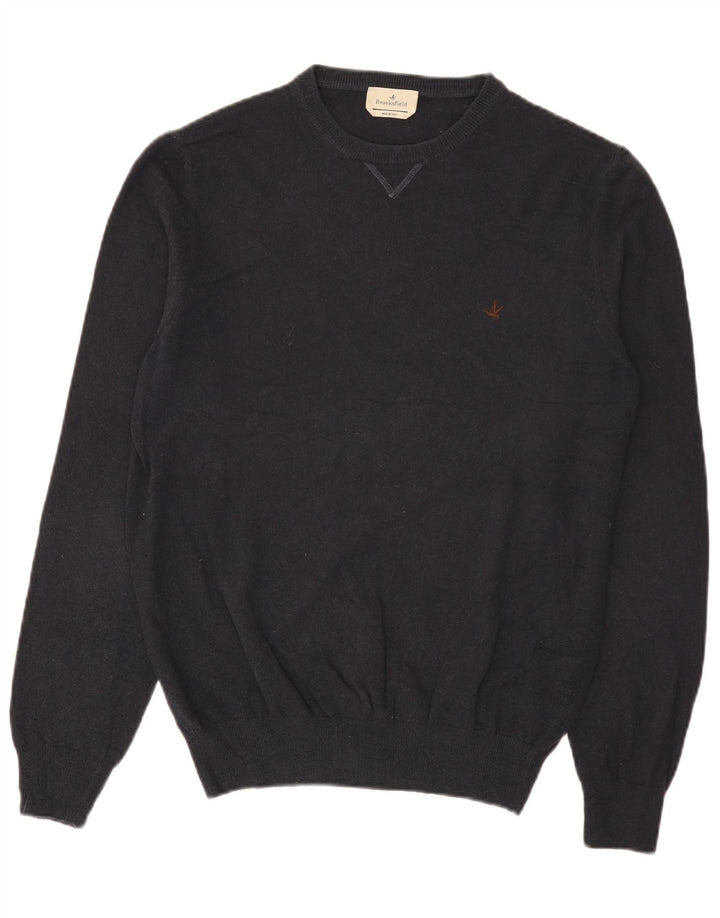 Suéter masculino Brooksfield com gola redonda IT 50 lã cinza médio