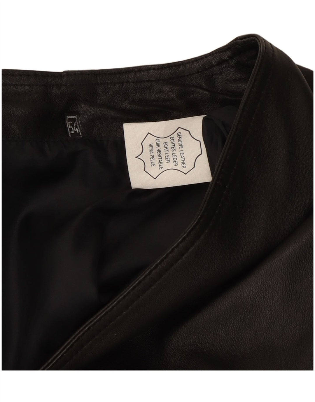 Colete de couro masculino vintage IT 54 2XL couro preto