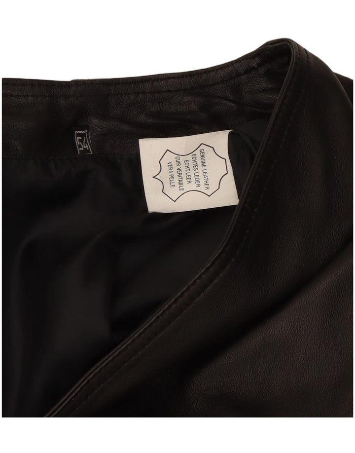 Colete de couro masculino vintage IT 54 2XL couro preto