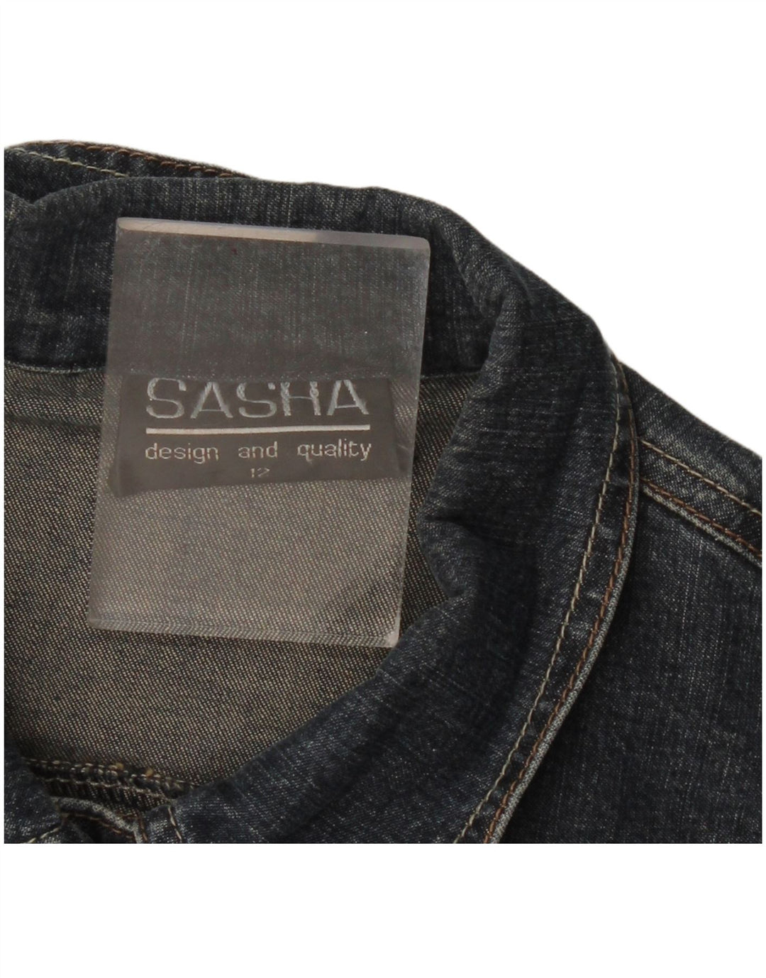 Jaqueta jeans feminina SASHA UK 12 azul marinho médio