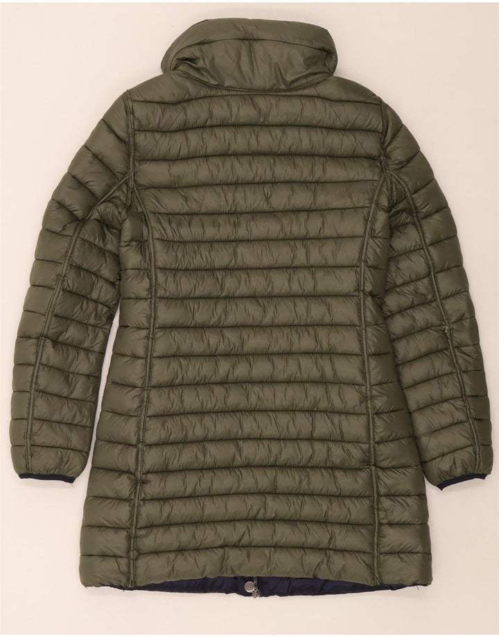 Casaco feminino acolchoado reversível com capuz Colmar Reino Unido 12 médio azul marinho nylon