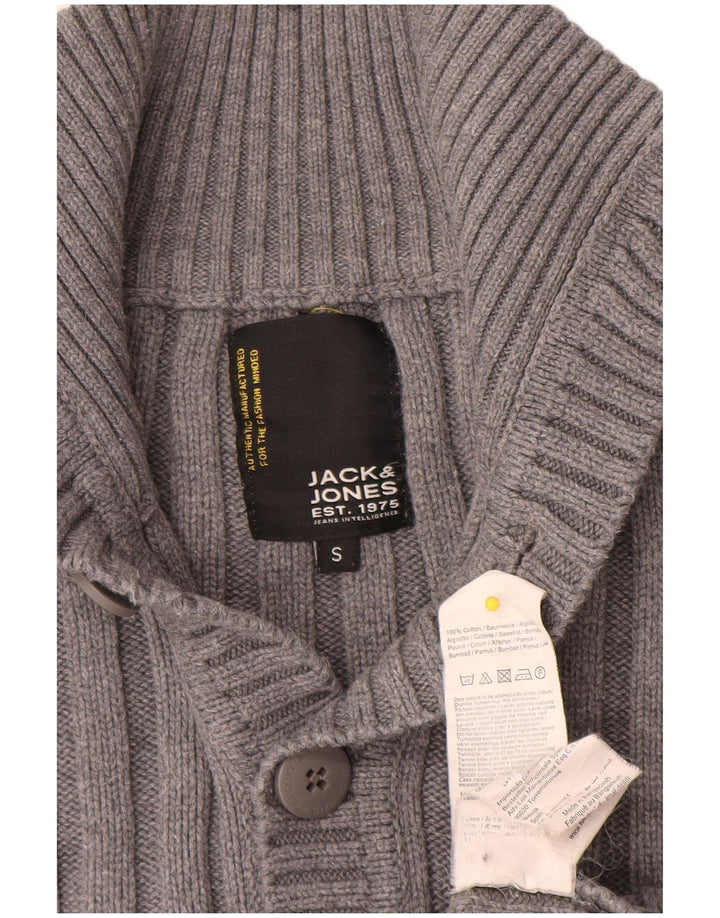 Suéter masculino Jack & Jones com gola redonda e algodão cinza pequeno