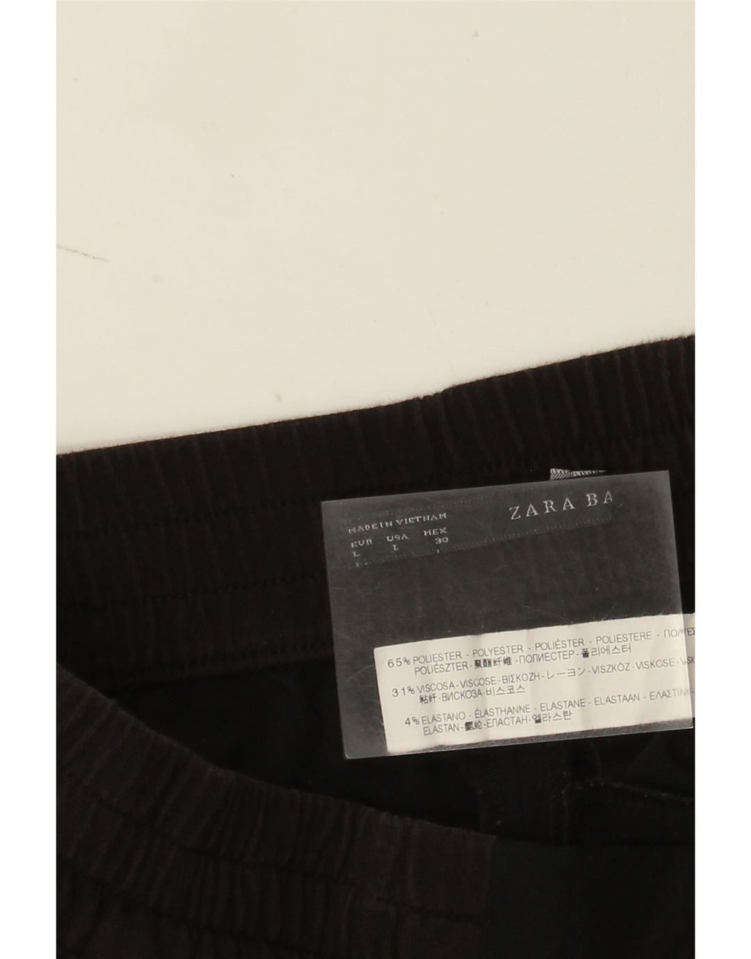 Shorts casuais femininos Zara grandes W32 poliéster preto