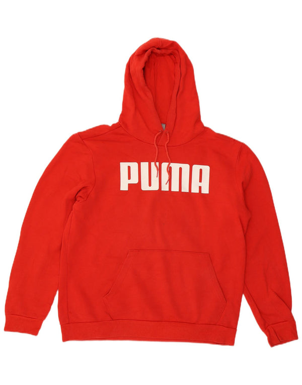 PUMA Mens Graphic Hoodie Jumper Médio Algodão Vermelho