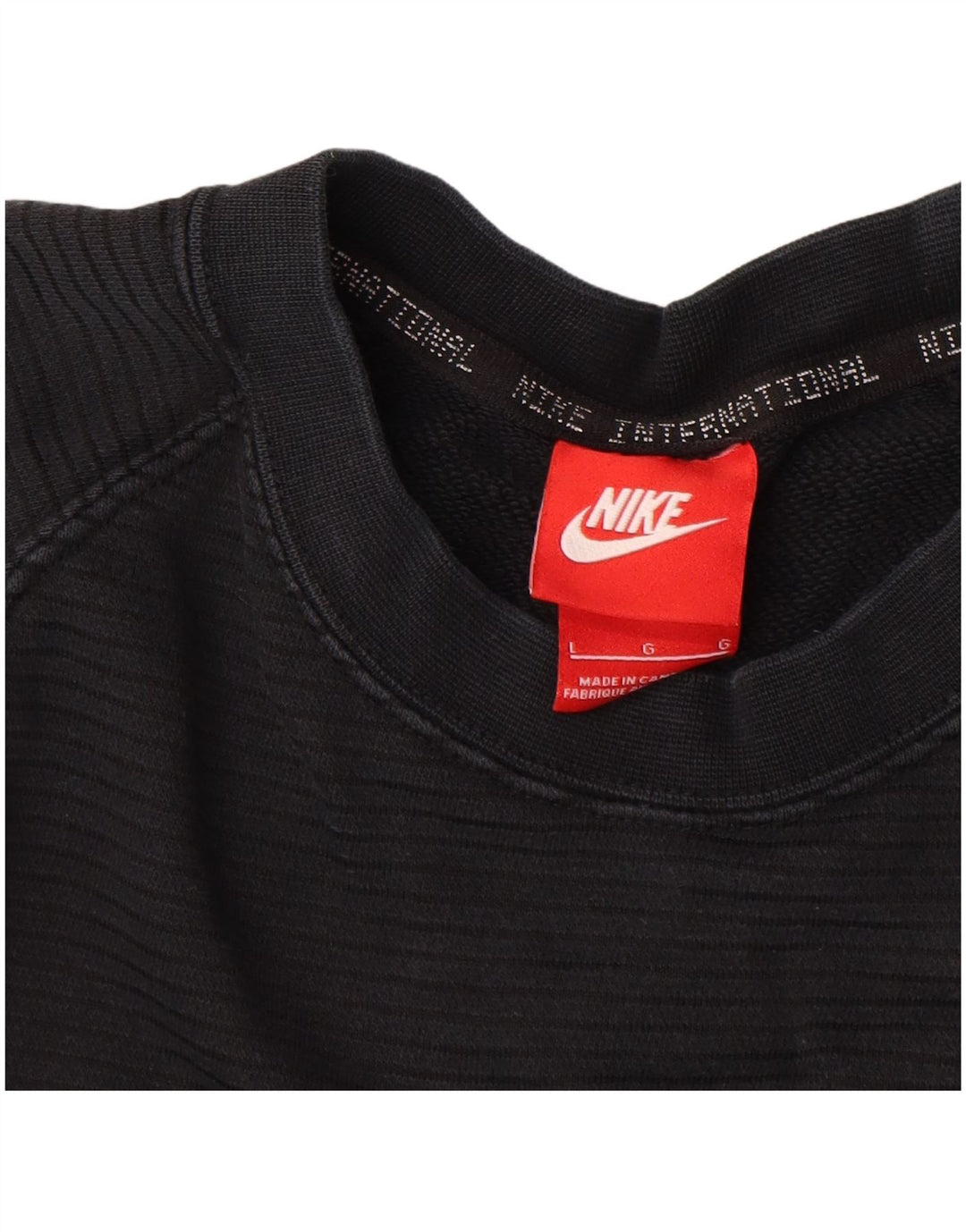Moletom masculino NIKE Jumper grande algodão listrado preto