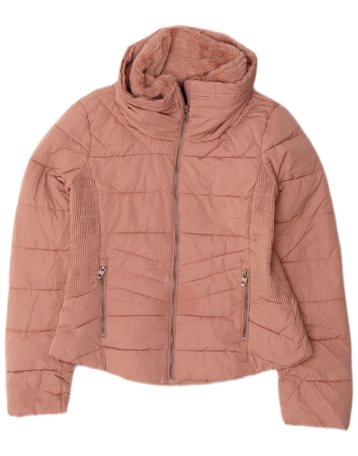 Jaqueta acolchoada feminina Zara UK 14 rosa médio