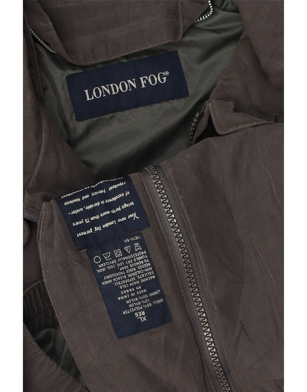 Jaqueta bomber masculina LONDON FOG UK 42 XL poliéster cinza