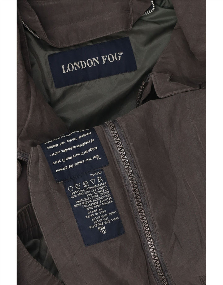 Jaqueta bomber masculina LONDON FOG UK 42 XL poliéster cinza