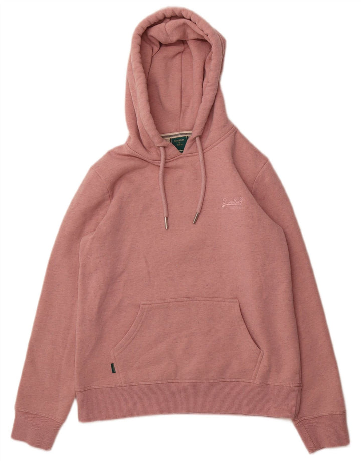 Jumper com capuz feminino SUPERDRY UK 12 algodão rosa médio