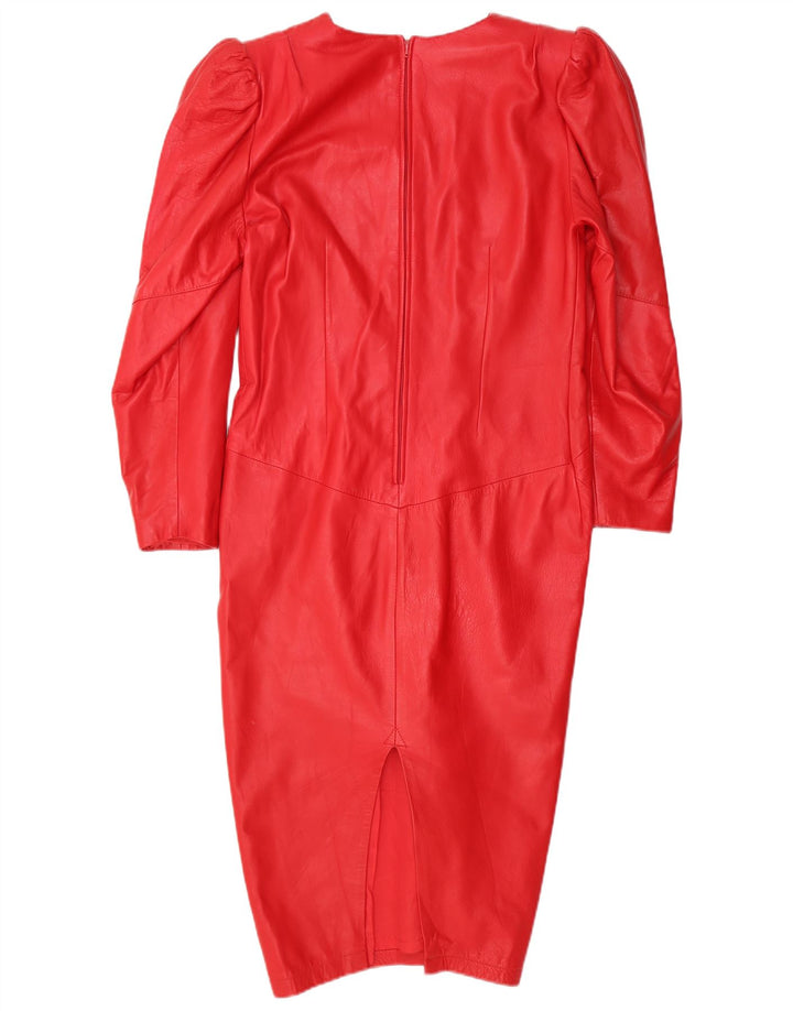 Vestido feminino vintage com bainha de couro IT 48 XL vermelho