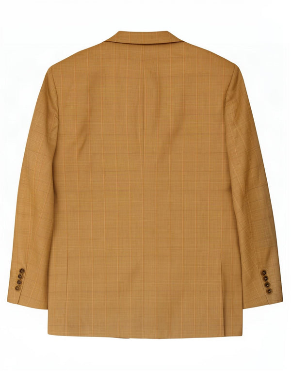 Jaqueta blazer masculina Burberry com 3 botões IT 54 grande lã xadrez bege