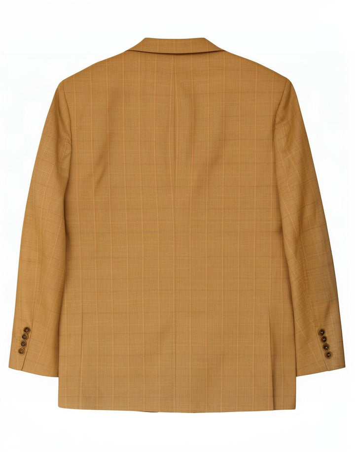 Jaqueta blazer masculina Burberry com 3 botões IT 54 grande lã xadrez bege
