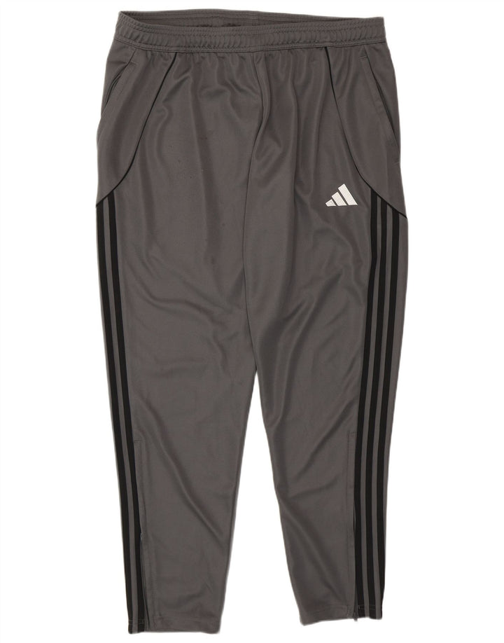 Calça Adidas Mens Slim Fit Treino XL Cinza Poliéster