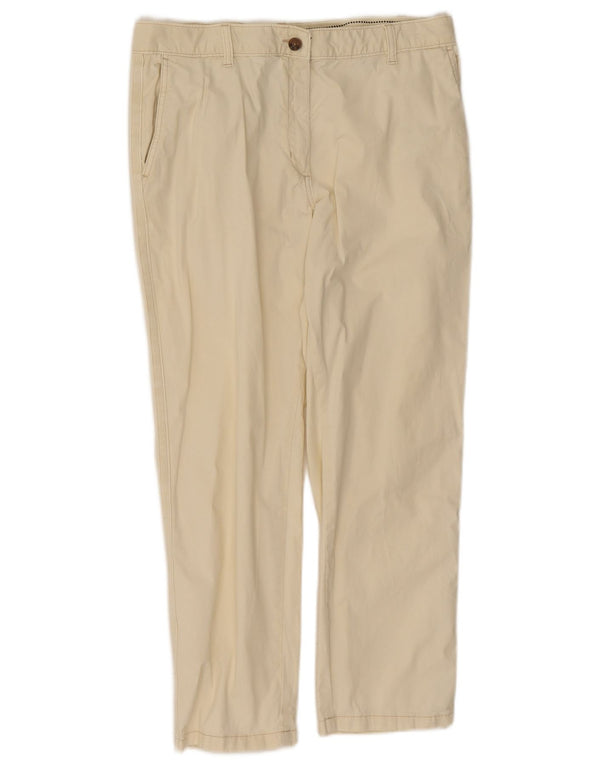 Calças cortadas femininas Marks & Spencer UK 14 grandes W32 L25 branco