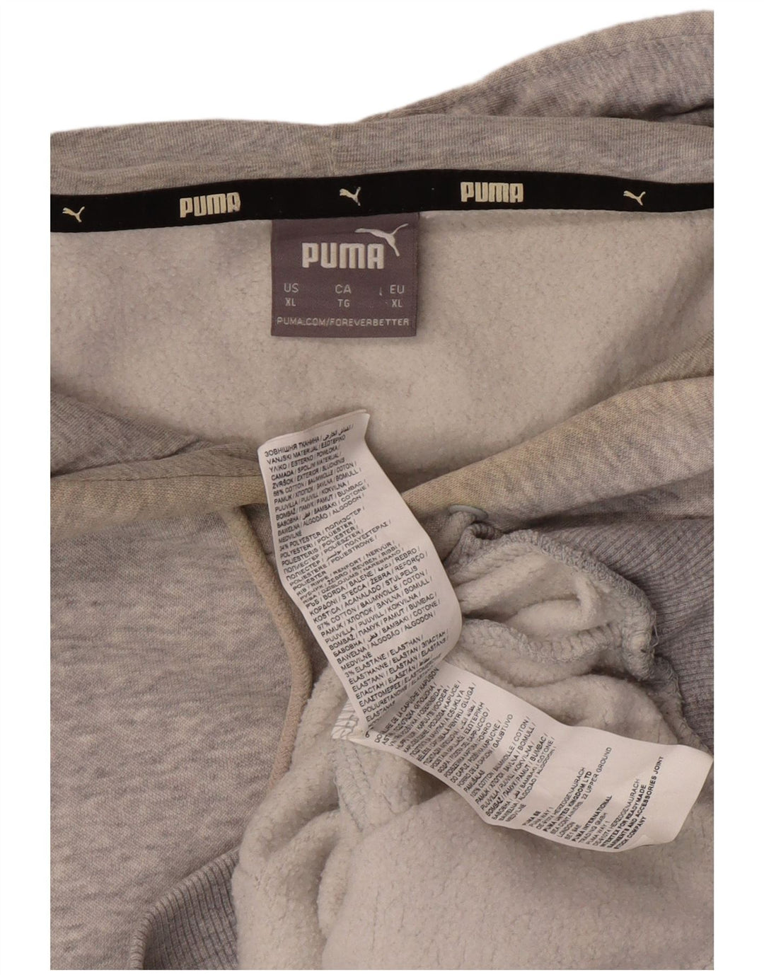 PUMA Mens Graphic Hoodie Jumper XL Algodão Cinza