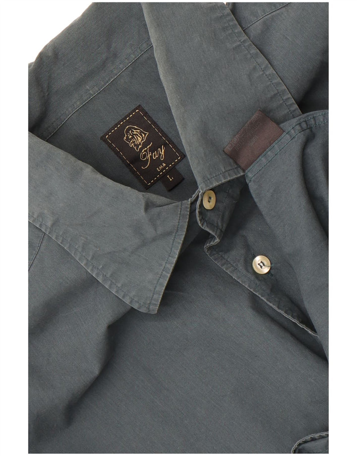Camisa masculina Fay grande algodão verde