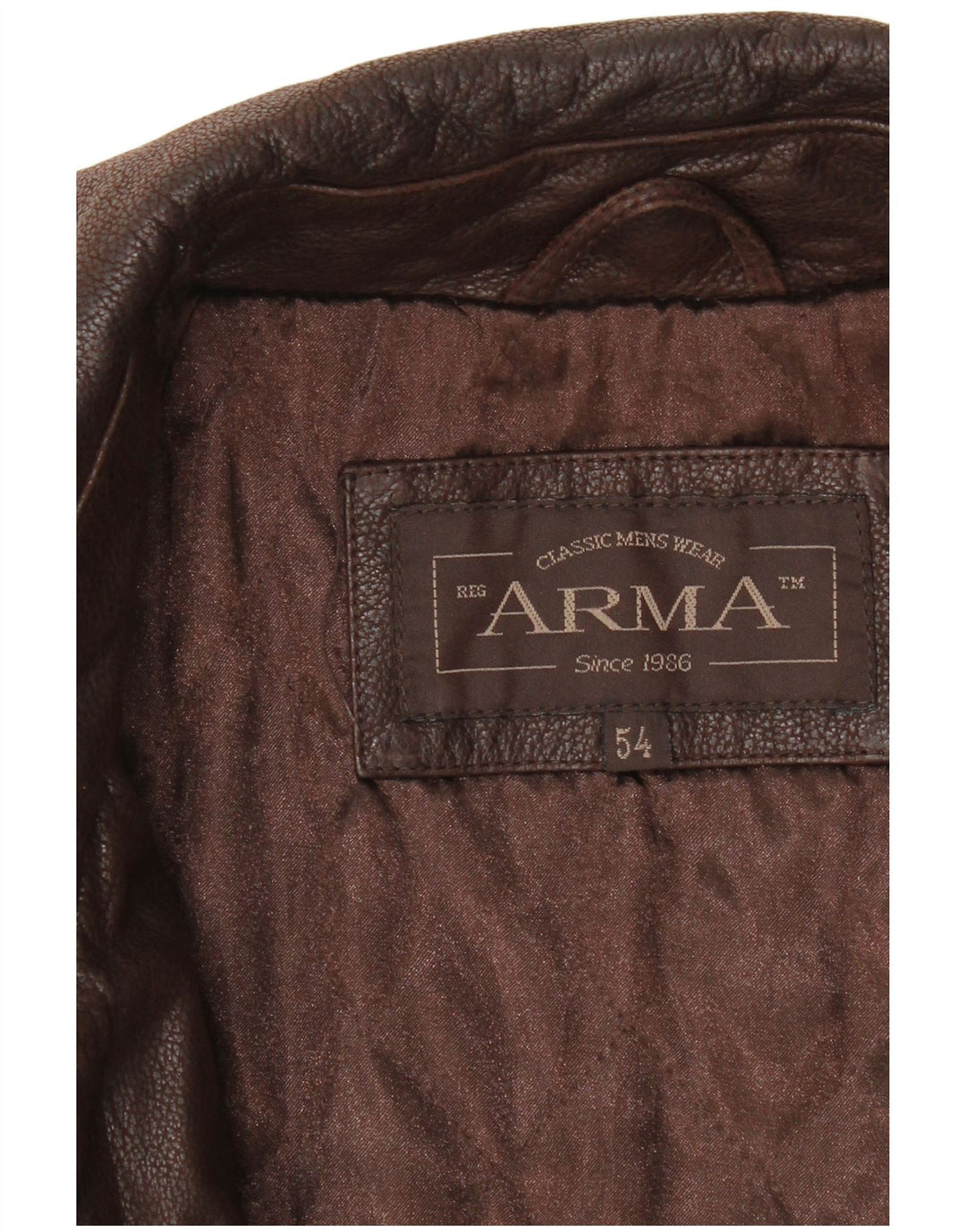 Casaco de couro masculino ARMA IT 54 2XL couro marrom