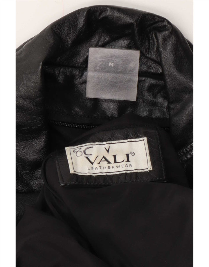 Casaco de couro masculino vintage UK 38 médio preto