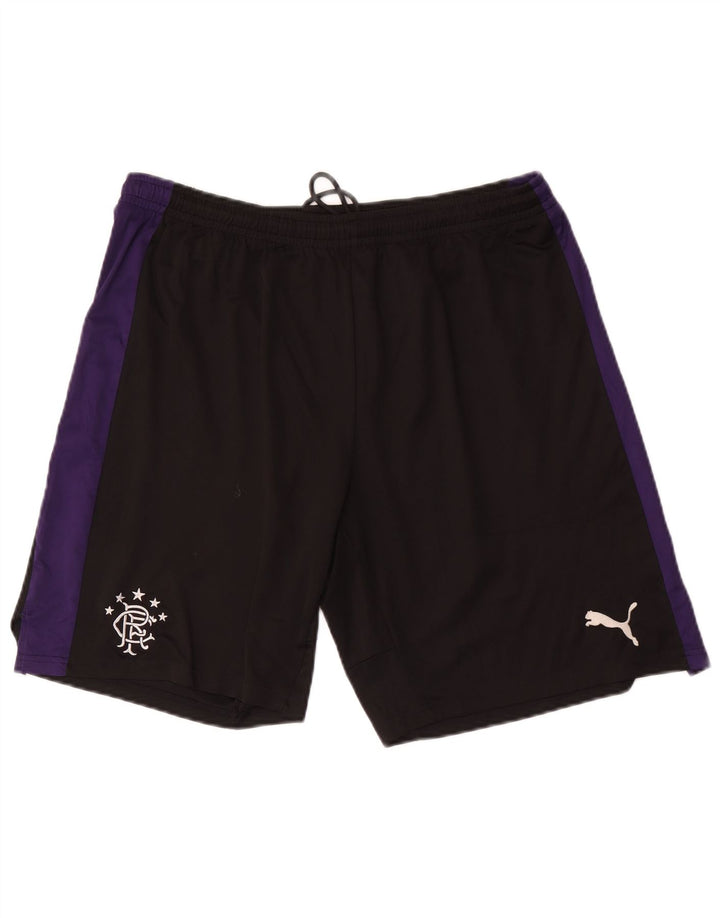 Shorts esportivos gráficos masculinos Puma XL preto colorblock