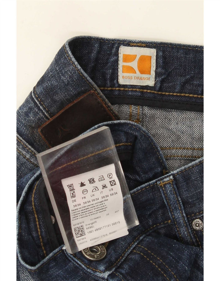 Jeans masculinos Boss Orange Regular Fit Straight W38 L34 Azul Algodão