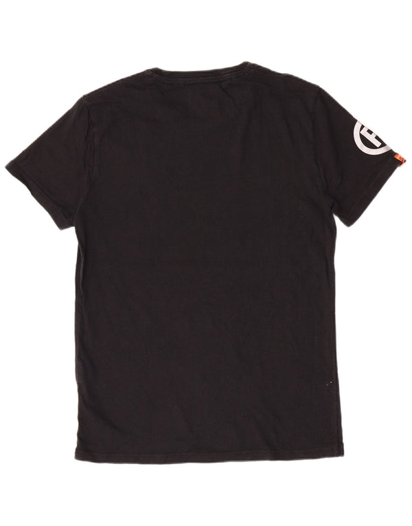 Camiseta gráfica masculina Superdry Top médio algodão preto