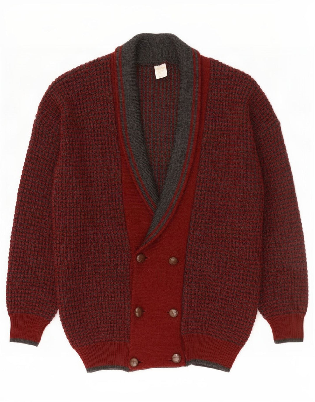 Suéter Cardigan Masculino Vintage IT 48/50 Lã Borgonha Média