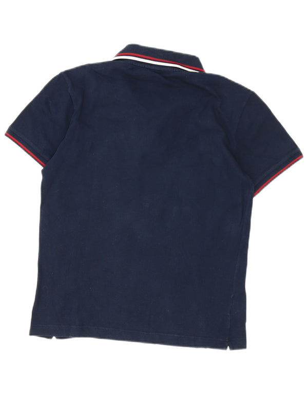 Camisa polo masculina Fred Perry pequena listrada azul marinho de algodão