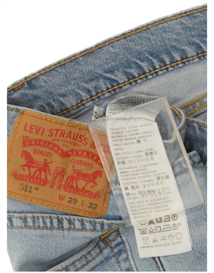 Calça jeans masculina Levi's 511 Tapered W29 L32 azul algodão