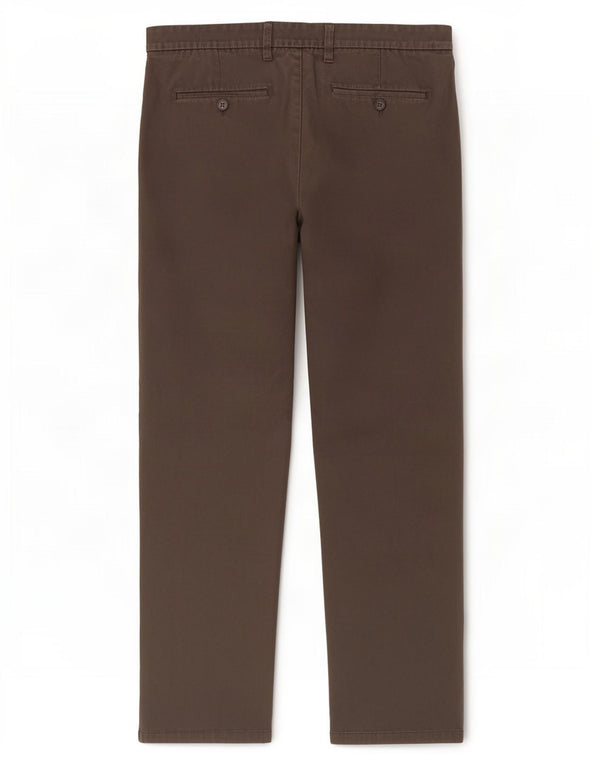 Marks & Spencer Mens Straight Chino Trousers W34 L31 Grey Cotton