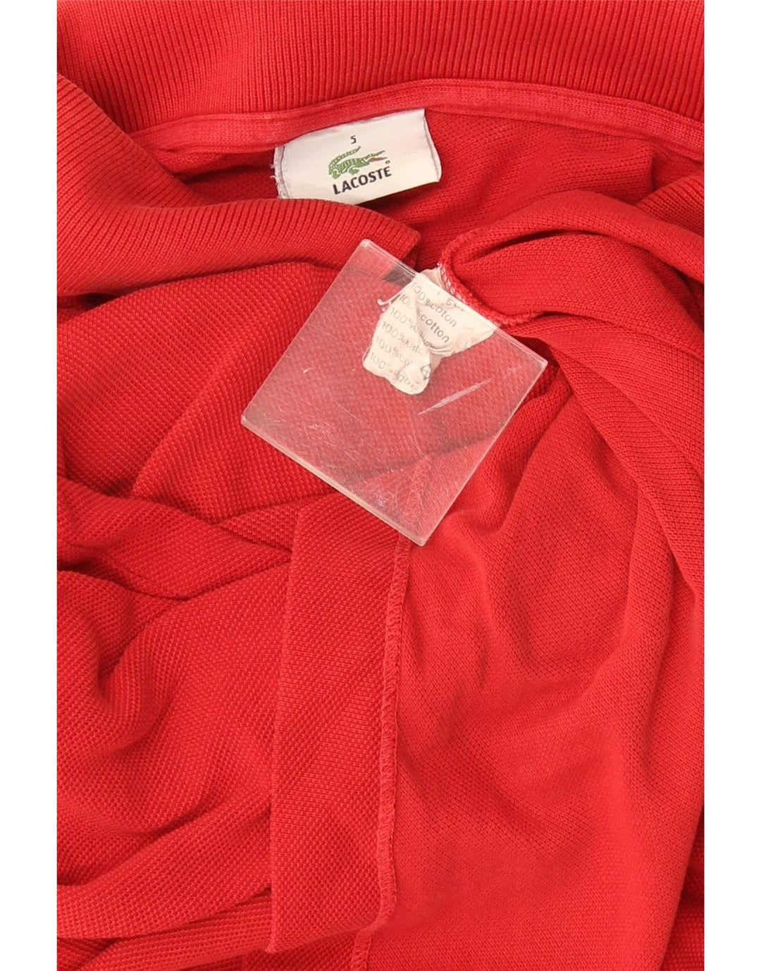 Camisa polo masculina Lacoste tamanho 5 grande algodão vermelho clássico