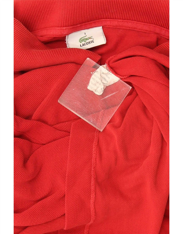 Camisa polo masculina Lacoste tamanho 5 grande algodão vermelho clássico