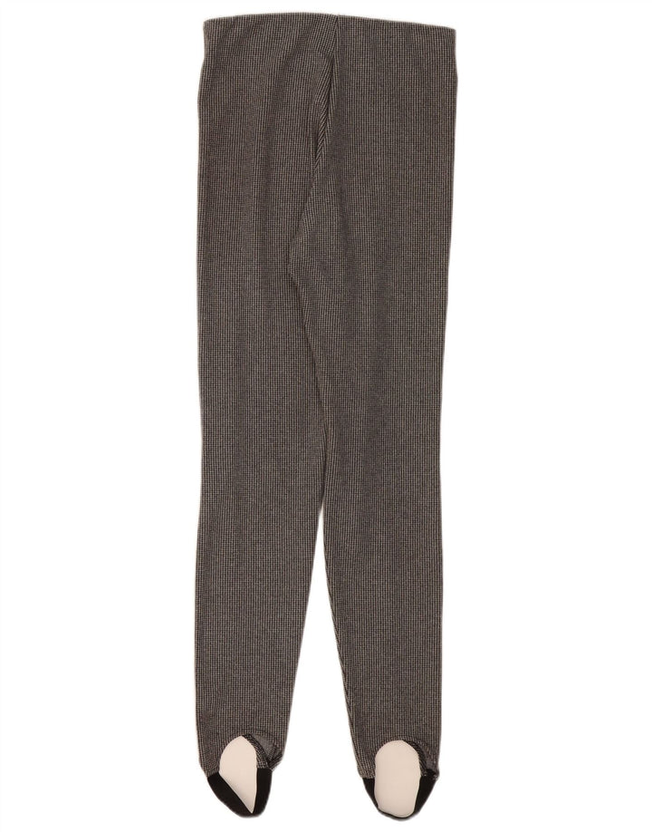 Zara Calça feminina casual estribo UK 12 cinza médio Houndstooth