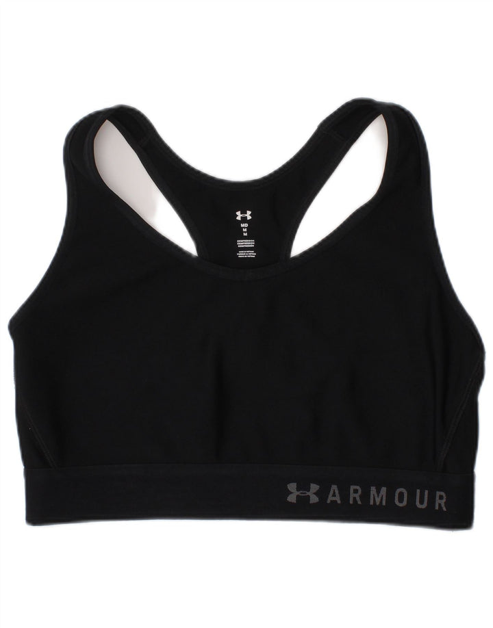 Sutiã esportivo gráfico de compressão feminino Under Armour Top médio preto esportivo