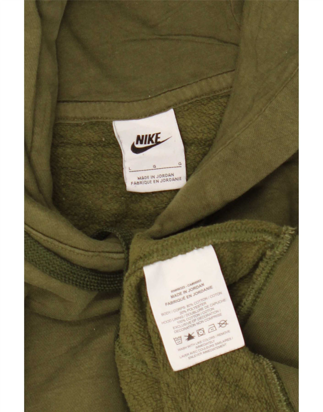Nike Mens Hoodie Jumper Grande Algodão Cáqui