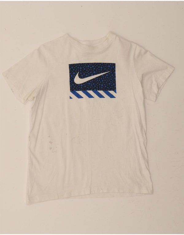 Camiseta feminina NIKE com estampa gráfica UK 14 grande algodão branco