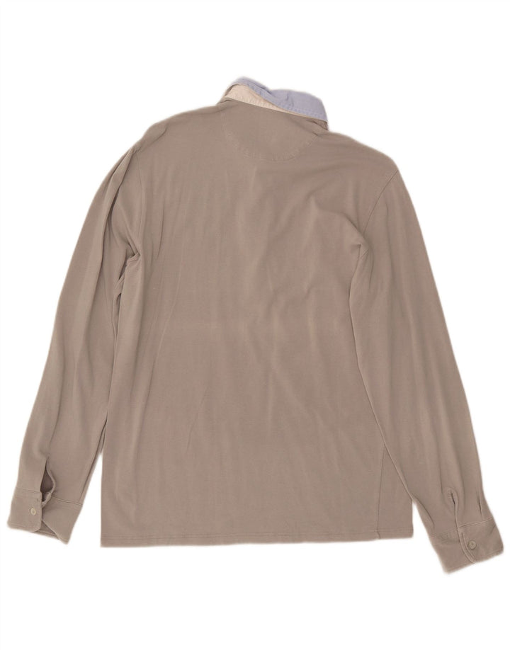 Camisa polo masculina de manga comprida FRED PERRY grande algodão colorido cinza