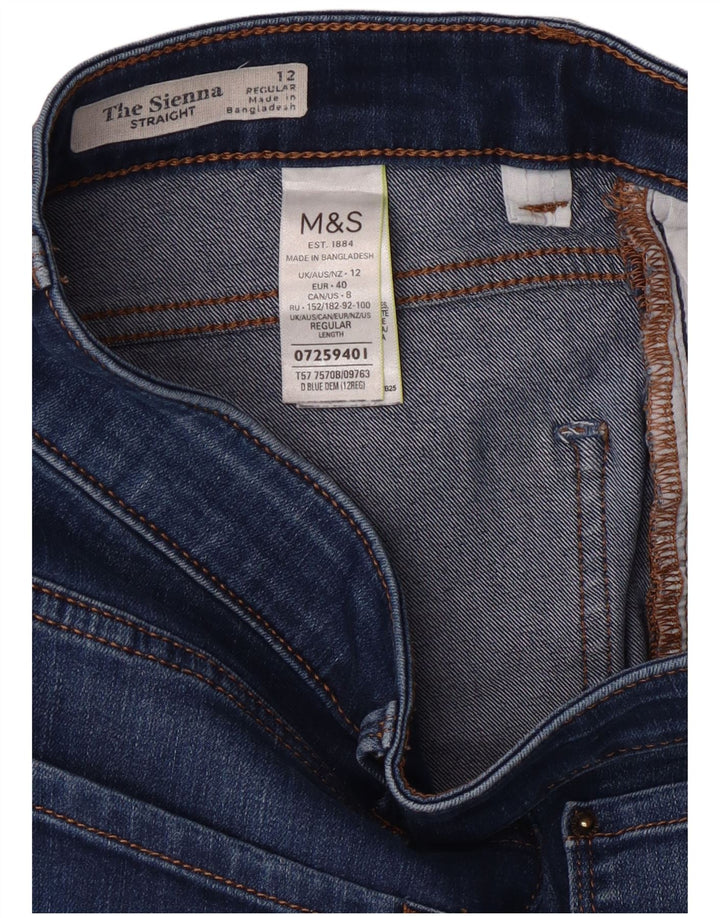 Marks & Spencer Feminino The Sienna Straight Jeans Reino Unido 12 Médio W28 L29 Azul