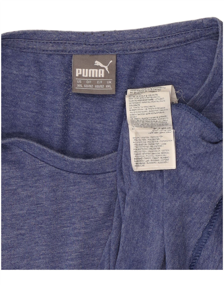 Camiseta masculina gráfica Puma 2XL poliéster manchado azul