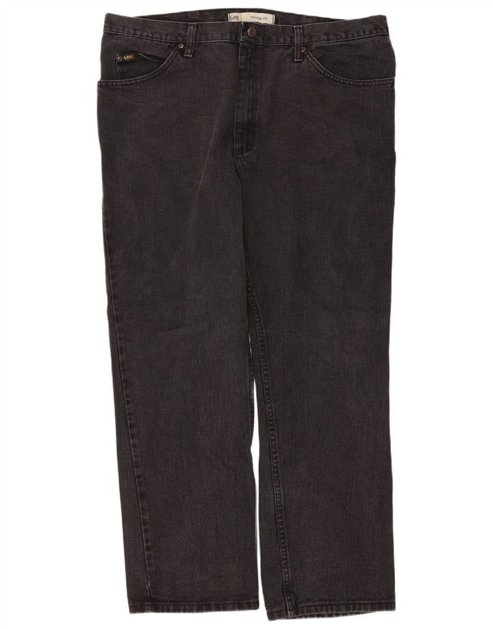 Lee Mens Regular Fit Straight Jeans W40 L30 Algodão Preto