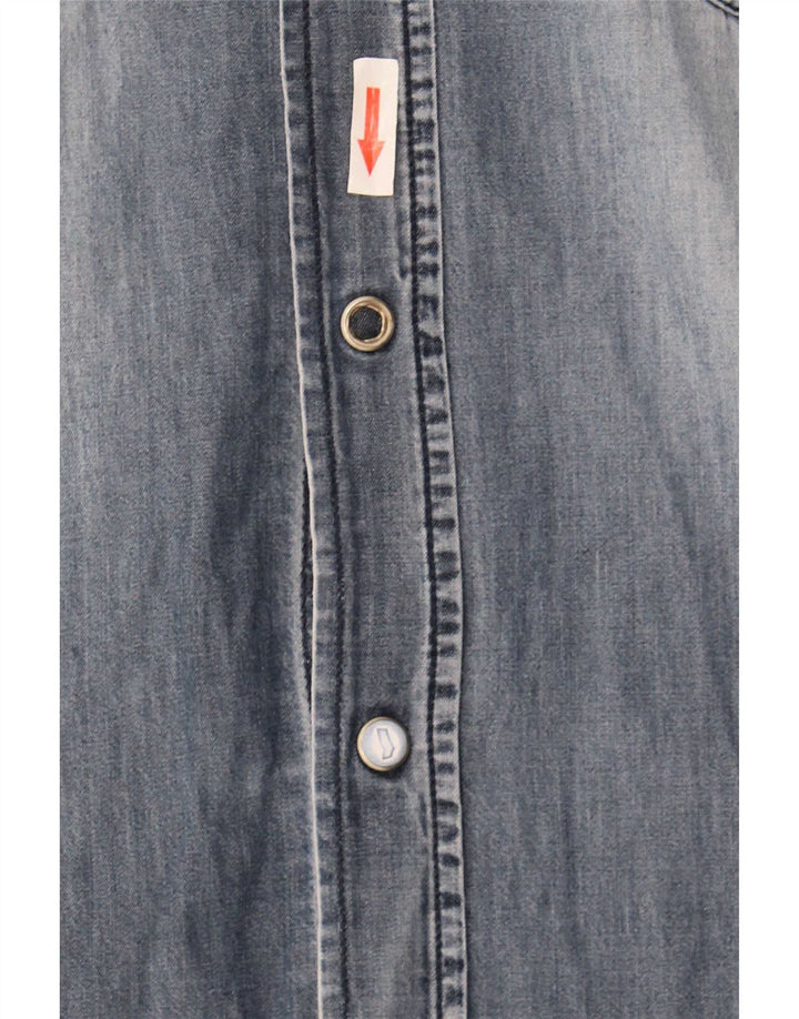 Camisa jeans masculina Gas XL algodão azul